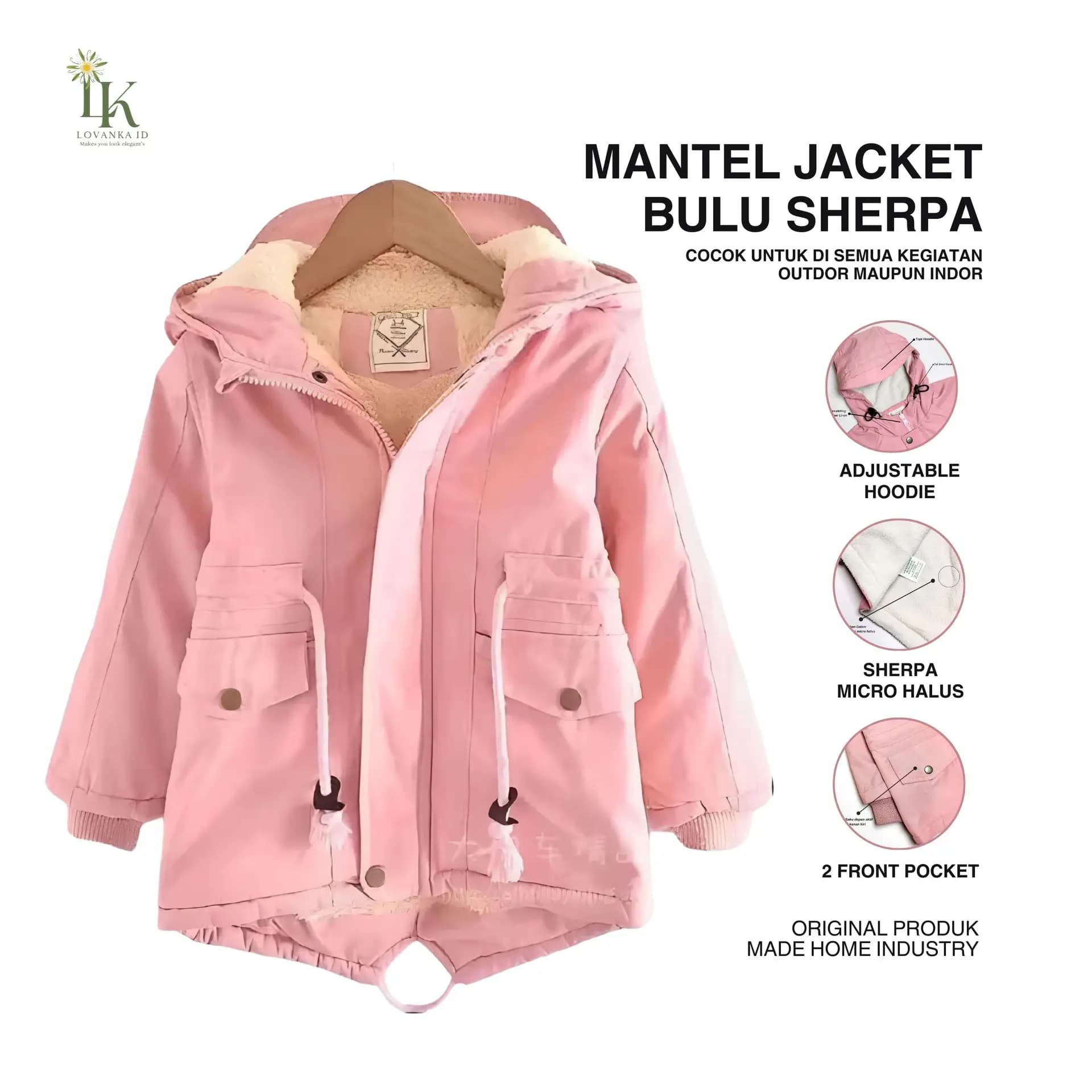 Jaket Winter Anak Perempuan Sherpa
