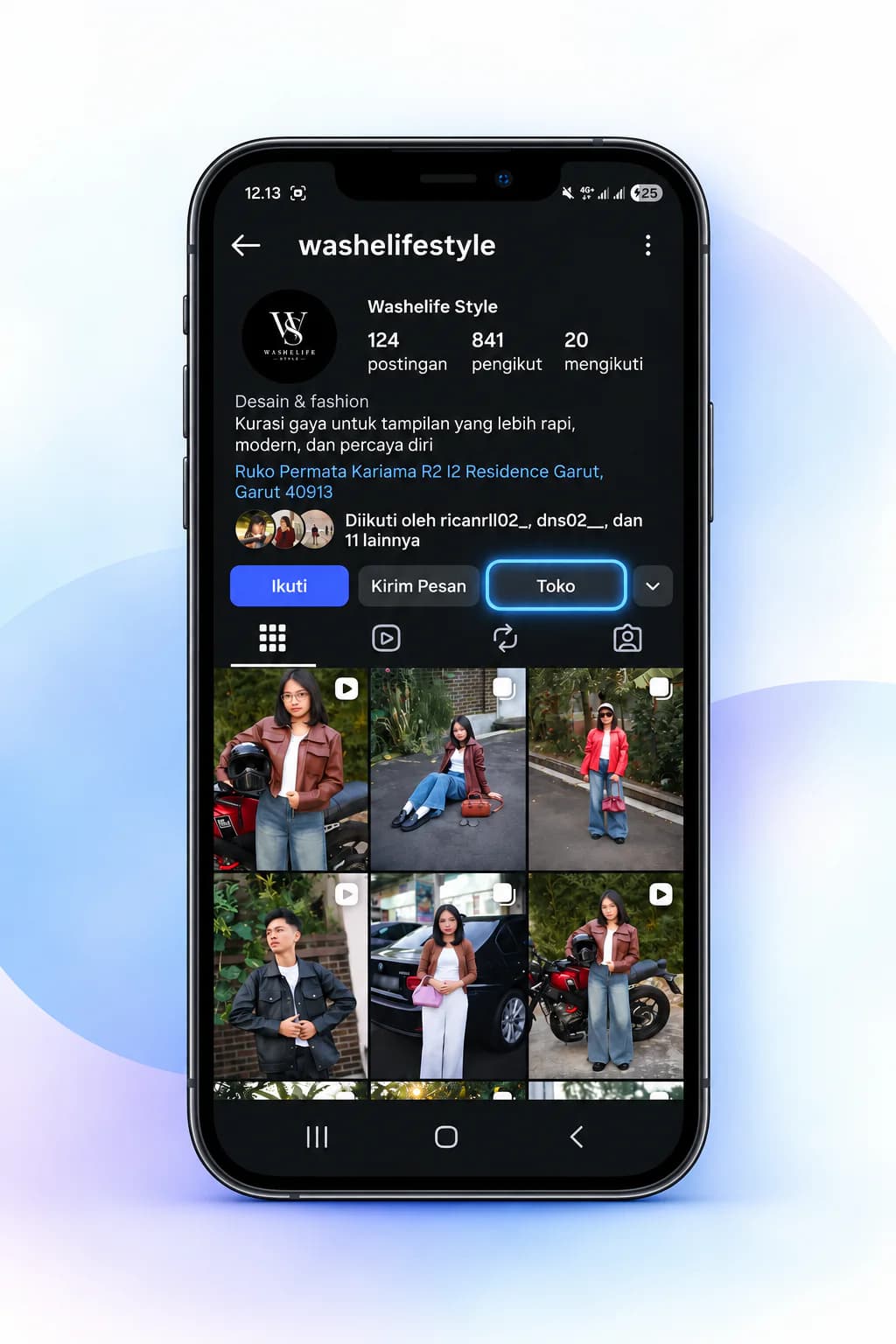 Profil Instagram Washelifee dengan katalog aktif