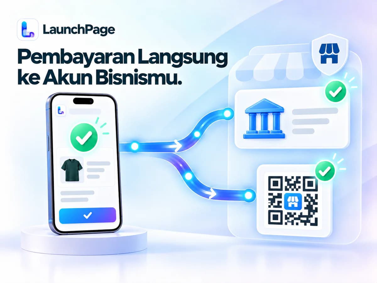 Pesanan berhasil dengan aliran pembayaran langsung ke rekening bisnis dan QRIS milik seller