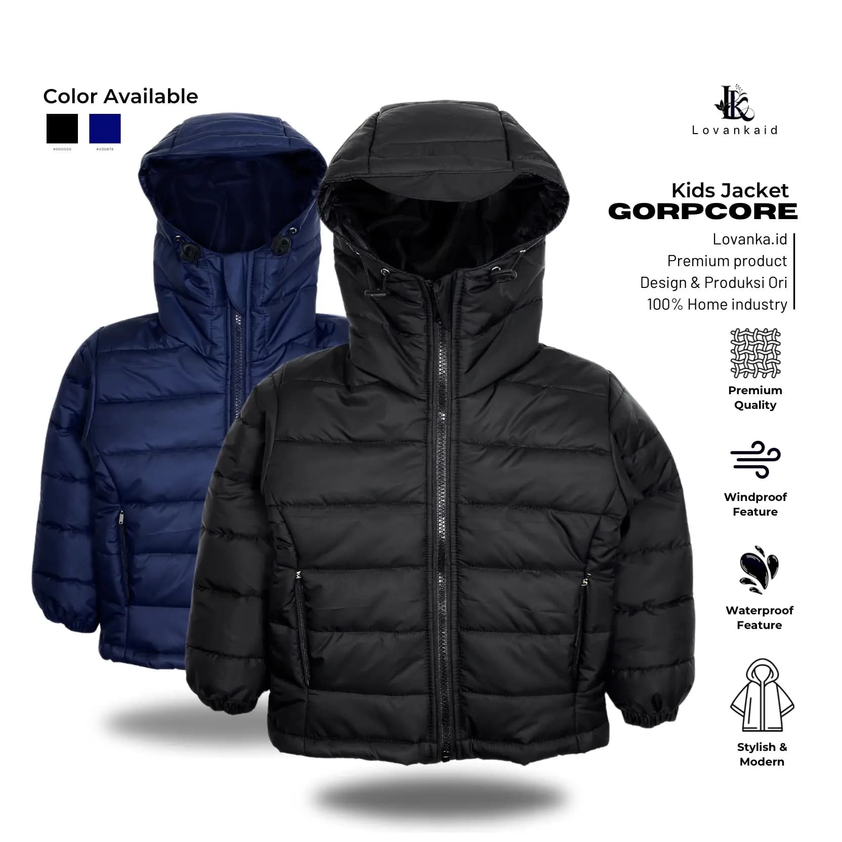 Kenalin Jaket Anak Puffer Gorpcore dari Lovanka id Official
